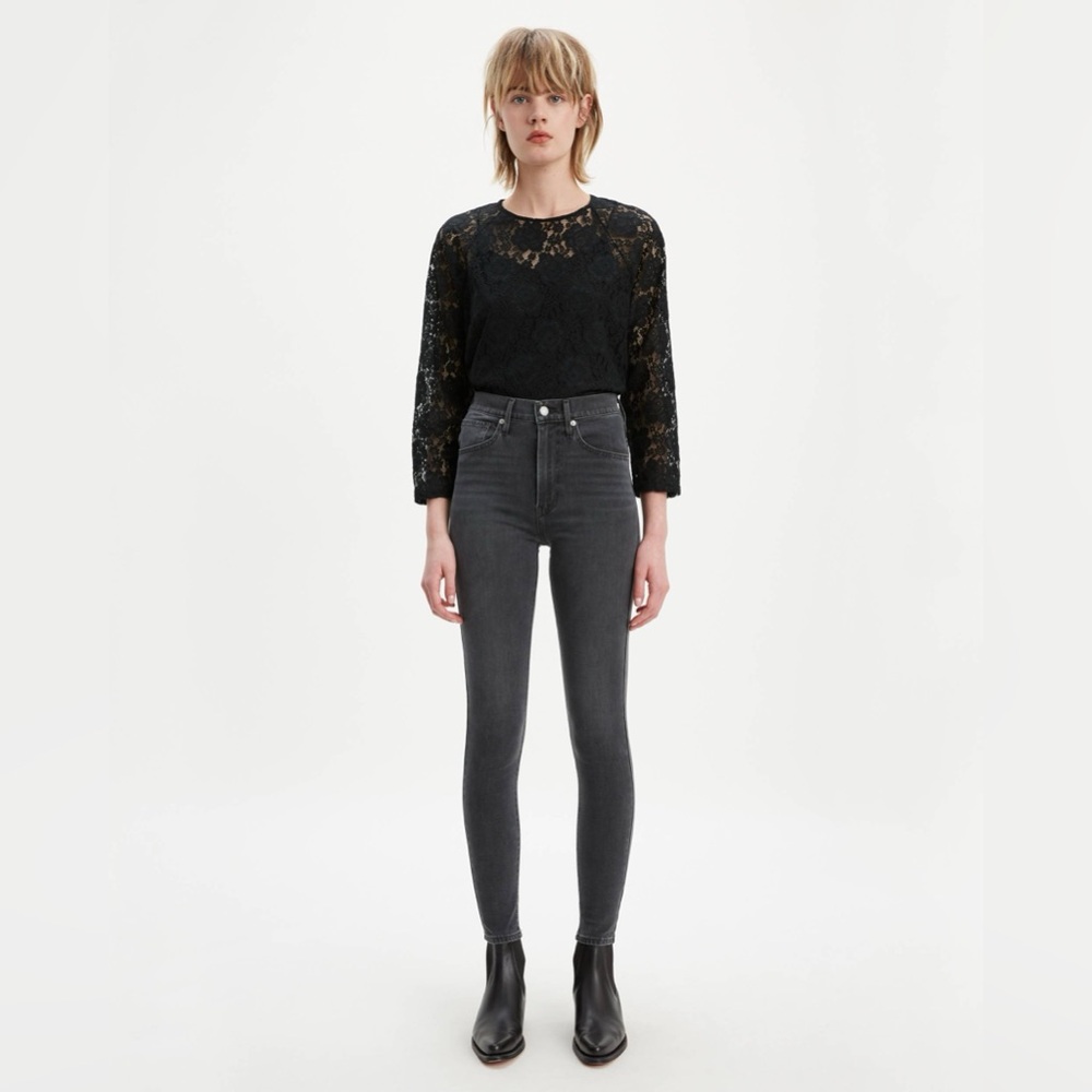 Levi’s Mile High Super Skinny Jeans in Light Black / Dark Gray 32/32